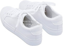 Vulcanize Shoes Casual Classic Solid Color PU Leather White