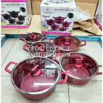 3set Heavy Duty Marble Coated Cookware